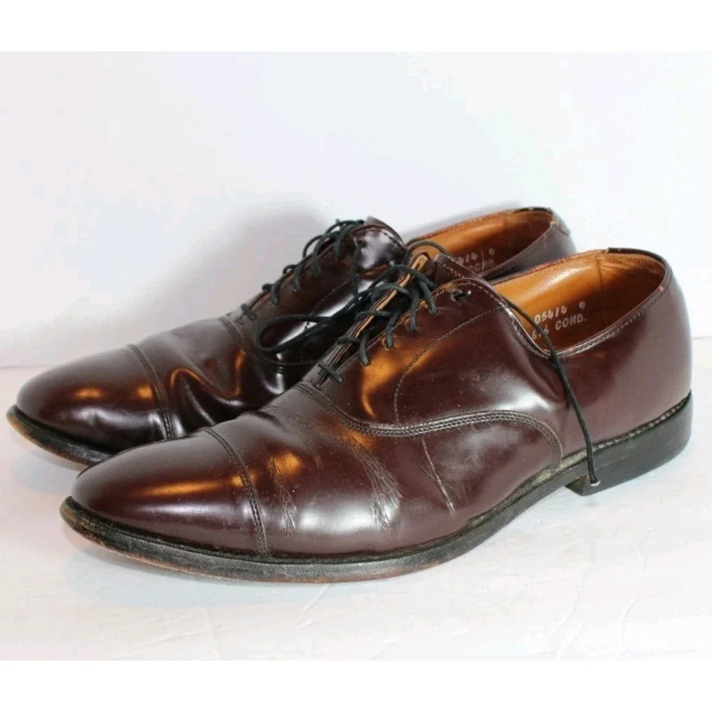 Allen Edmonds Park Avenue Burgundy Mens Dress Shoes Size 10.5 C Cap Toe 5675 USA